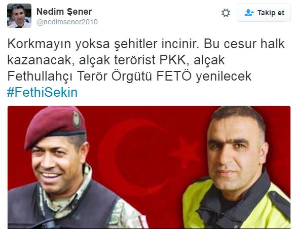 Sosyal Medyada şehit Fethi Sekin'e saygı duruşu