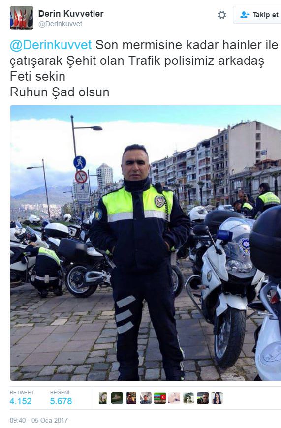 Sosyal Medyada şehit Fethi Sekin'e saygı duruşu