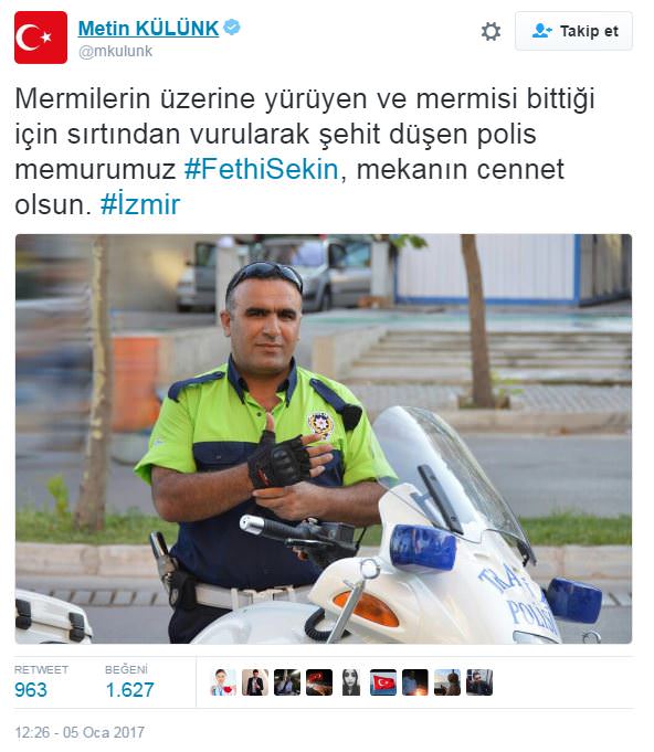 Sosyal Medyada şehit Fethi Sekin'e saygı duruşu