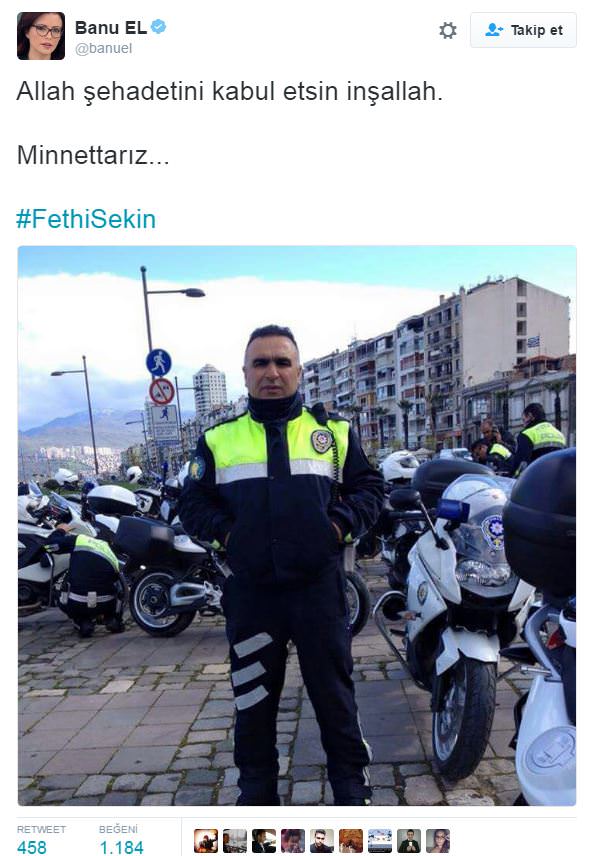 Sosyal Medyada şehit Fethi Sekin'e saygı duruşu