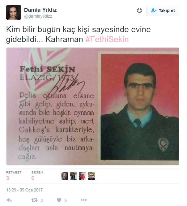 Sosyal Medyada şehit Fethi Sekin'e saygı duruşu