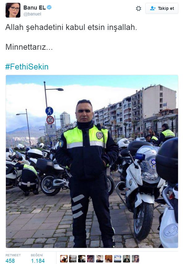 Sosyal Medyada şehit Fethi Sekin'e saygı duruşu