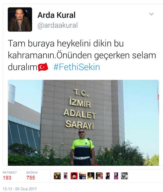 Sosyal Medyada şehit Fethi Sekin'e saygı duruşu